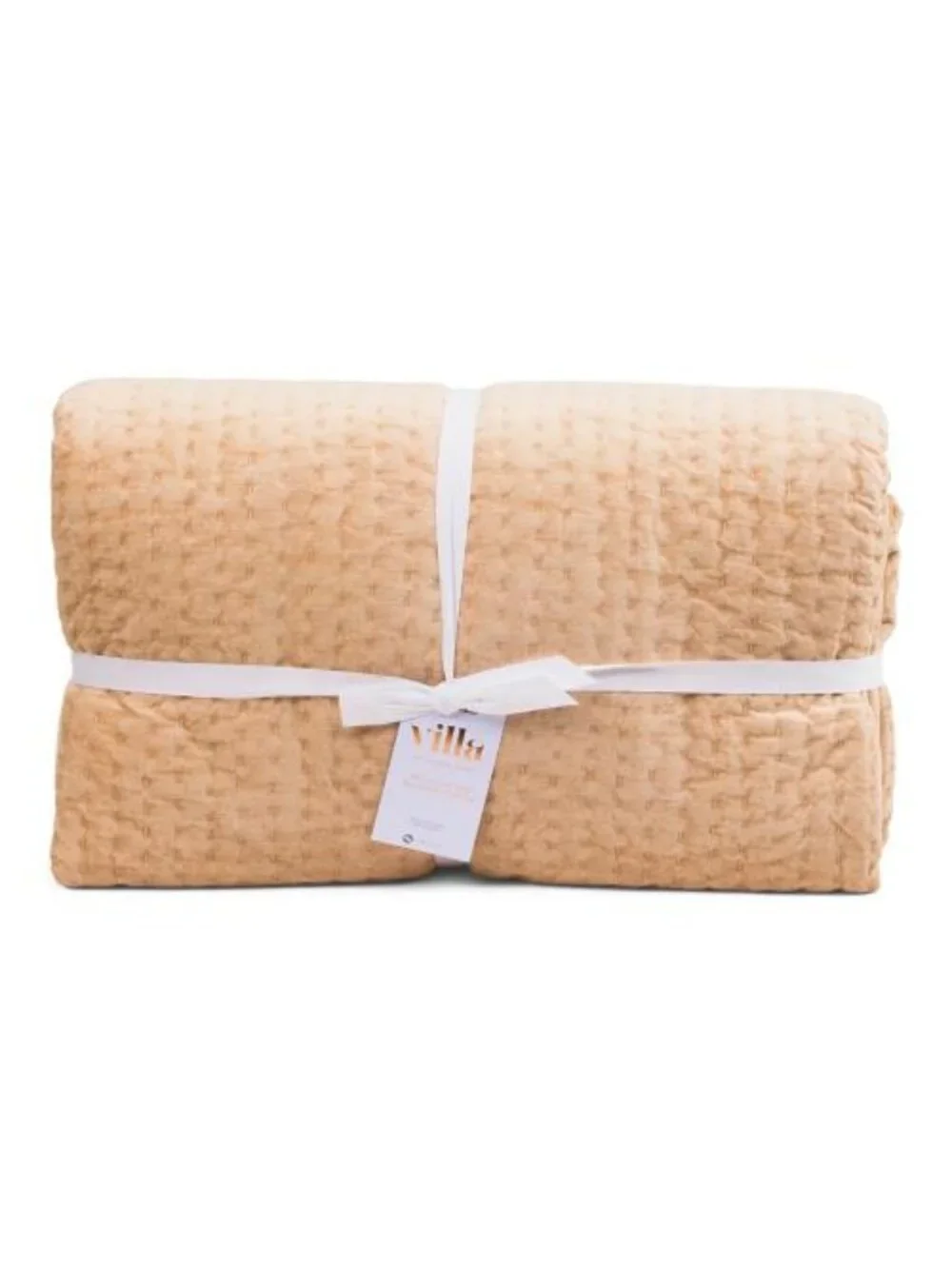 VILLA HOME Velvet Hand Stitched Quilt Set